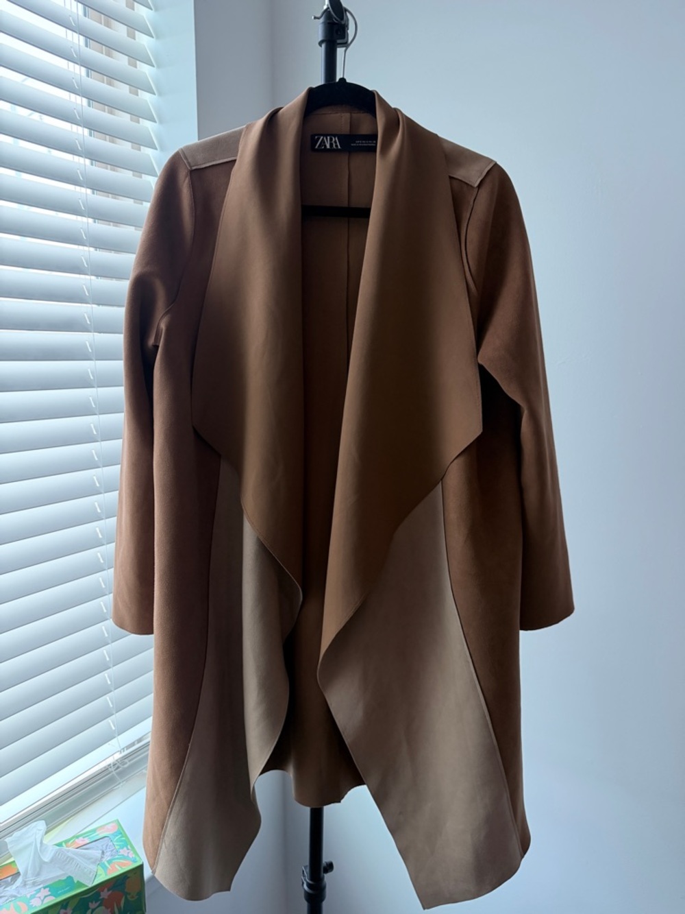 Zara Two-Tone Brown and Black Wrap Top - Picture 7 of 11